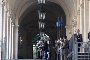 ROME, ITALY. NOVEMBER 22 2019 - President Sergio Mattarella arriving at Quirinale Building photo