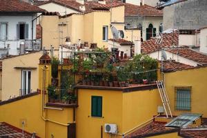 florence italy old houses roofs detail photo