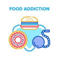 Food Addiction Vector Concept Color Illustration