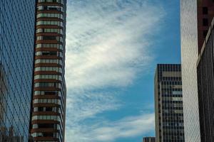 new york city skycrapers from street photo