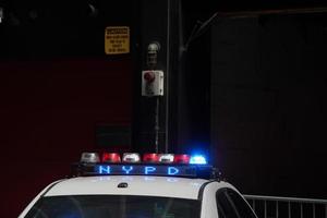 detalle de la sirena de la policía de manhattan de la ciudad de nueva york foto