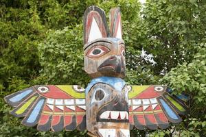 Indian totem wood pole photo