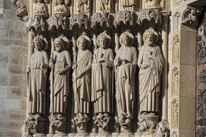 notre dame paris statues and gargoyles photo