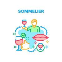 sommelier trabajo vector concepto color ilustración