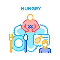 Hungry Human Vector Concept Color Illustration