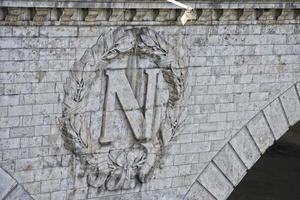 paris seine bridge napoleon sign photo