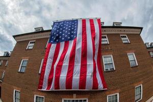 giant america flag in alexandria city hall photo