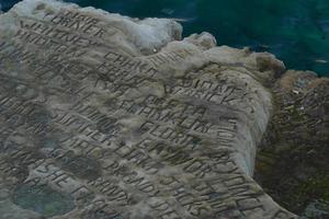 celebrity celebrities names graffiti on saint peter pools Malta rock formation photo