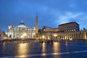 Rome Vatican Place Saint Peter cathedral at night photo