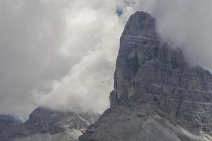 Helicopter used for rescue operations on Tre Cime di Lavaredo in Dolomites, Italy. photo