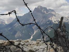 barbed wire near world war trench photo