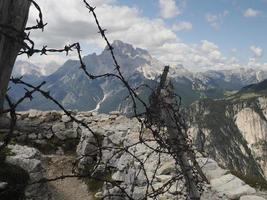 barbed wire near world war trench photo