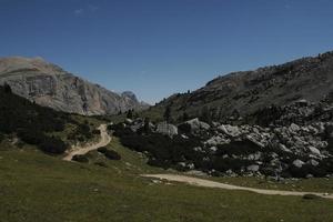 stone rock avalanche in dolomites photo