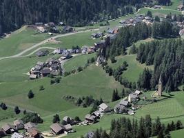 dolomites mountains badia valley view panorama photo