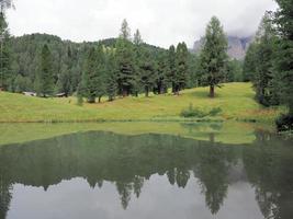 dolomites mountains badia valley view panorama photo