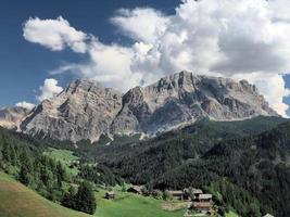 dolomites mountains badia valley view panorama photo