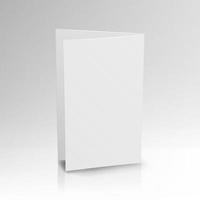 Blank Folder White Leaflet. Vector 3D Mockup. Realistic Paper Brochure. Empty Paper Mockup Illustration