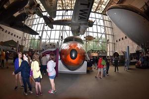 WASHINGTON DC, USA - MAY 17 2018 - National Air and Space Museum full of visitors photo