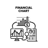 Financial Chart Vector Black Illustration