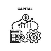 Capital Raising Vector Black Illustration