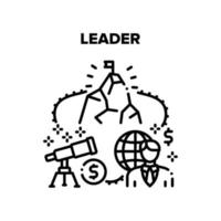Leader Finance Vector Black Illustration