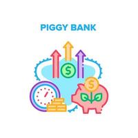 Piggy Bank Cash Vector Concept Color Illustration