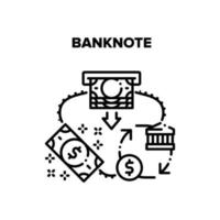 Banknote Money Vector Black Illustration