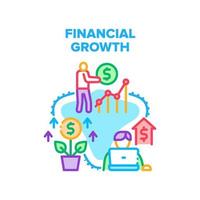 ilustración de color de concepto de vector de crecimiento financiero