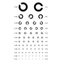 vector de gráfico de prueba ocular. tabla de anillos examen de la vista control de optometrista. diagnóstico ocular médico. vista, vista. examen óptico. ilustración