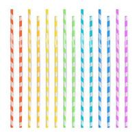 Colorful Drinking Straws Vector. Different Types vector