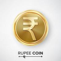 Rupee Gold Coin Vector