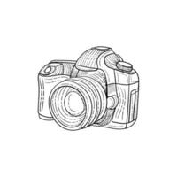 diseño de estilo lineart de cámara de fotografía vector