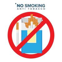 No Smoking Sign Vector. Prohibition Icon. Anti Offering And Bad Habit. Isolated Flat Cartoon Illustration vector