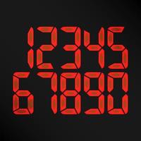 Digital Glowing Numbers Vector