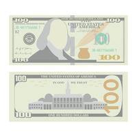 100 Dollars Banknote Vector. Cartoon vector