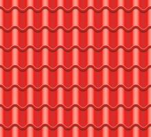 Red Corrugated Tile Vector. Element Of Roof. Seamless Pattern. Ceramic Tiles. Fragment Of Roof Illustration. vector