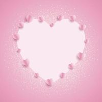 Valentines Day background with pink hearts design vector