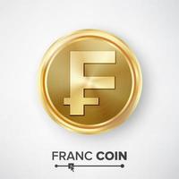 Franc Gold Coin Vector