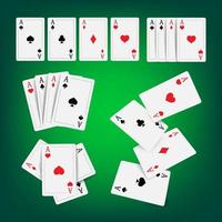 Casino Poker Cards Vector. Classic Playing Gambling Cards Realistic Illustration vector