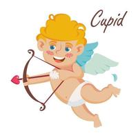 vector de cupido el arco de Cupido. Feliz día de San Valentín. elemento de diseño gráfico. ilustración de personaje de dibujos animados plano aislado