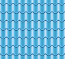 Blue Corrugated Tile Vector. Element Of Roof. Seamless Pattern. Fragment Of Roof Illustration. vector
