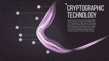 Cryptographic Technology Background Vector. Modern Science Visualization. Digital Illustration vector