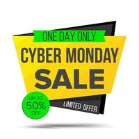 Cyber Monday Sale Banner Vector. Discount Banner. Monday Sale Banner Tag. November Online Sales Concept. Cyber Price Tag Label. Super Sale Flyer. Isolated Illustration vector