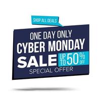 Cyber Monday Sale Banner Vector. Special Offer Sale Banner. Holidays Sale Announcement. Isolated On White Illustration vector