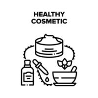 Healthy Cosmetic Vector Black Illustration