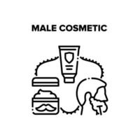 Male Cosmetic Vector Black Illustration