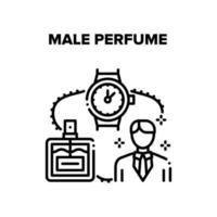 Male Perfume Vector Black Illustration