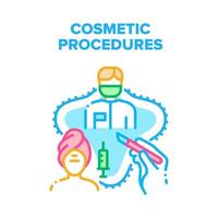 color de concepto de vector de procedimientos de belleza cosmética