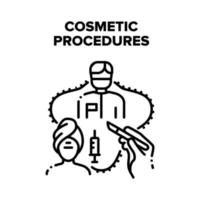 Cosmetic Beauty Procedures Vector Black Illustration