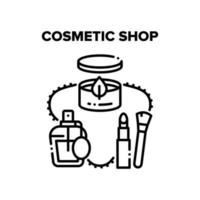 Cosmetic Shop Vector Black Illustrations